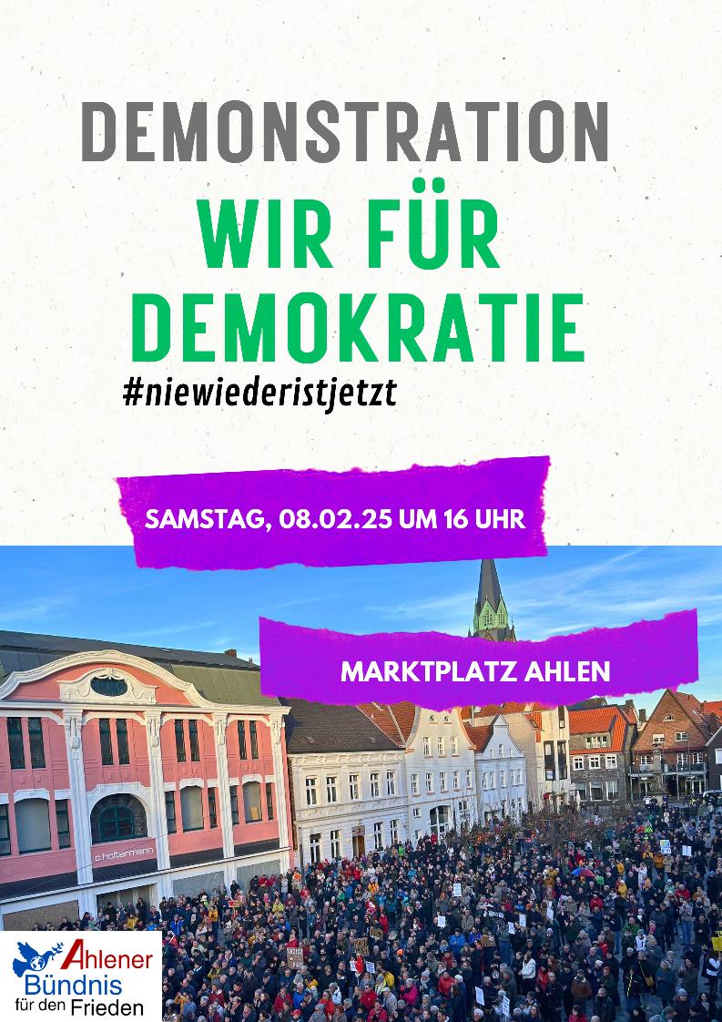 Demonstration „Wir für Demokratie“ auf dem Marktplatz