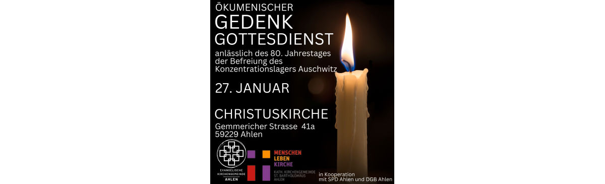 Ökumenischer Gottesdienst anlässlich des 80. Jahrestages der Befreiung des Konzentrationslagers Auschwitz in der Christuskirche