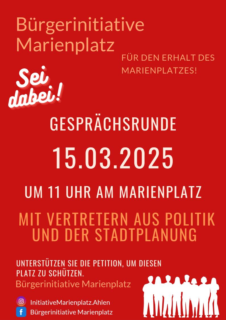 Gesprächsrunde für den Erhalt des Marienplatzes