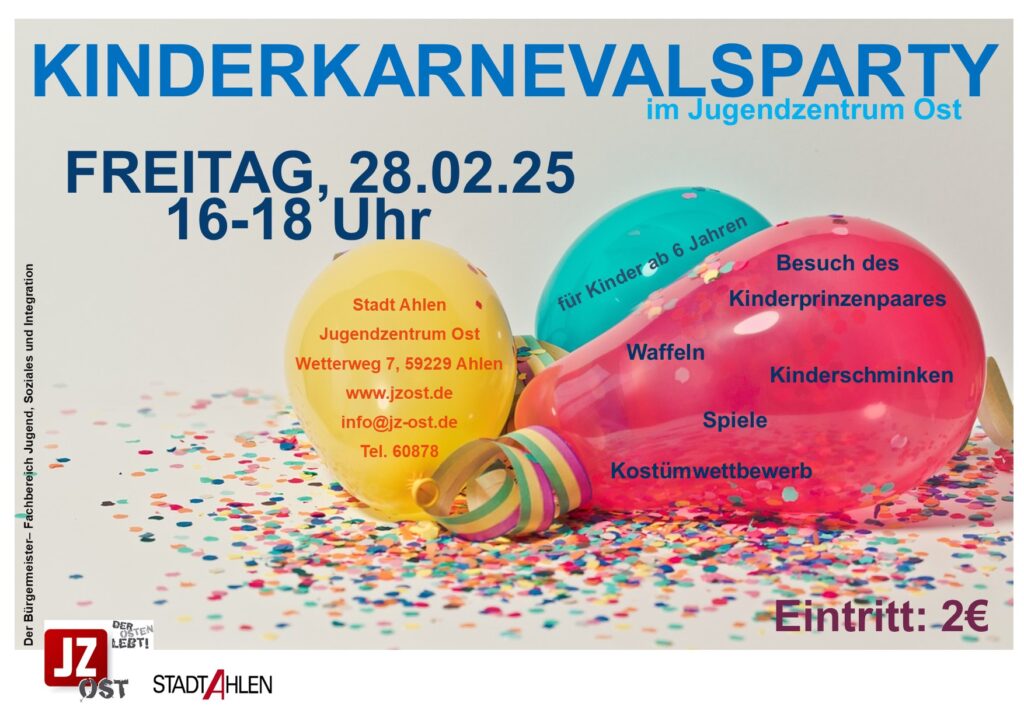 Kinderkarnevalsparty im Jugendzentrum Ost