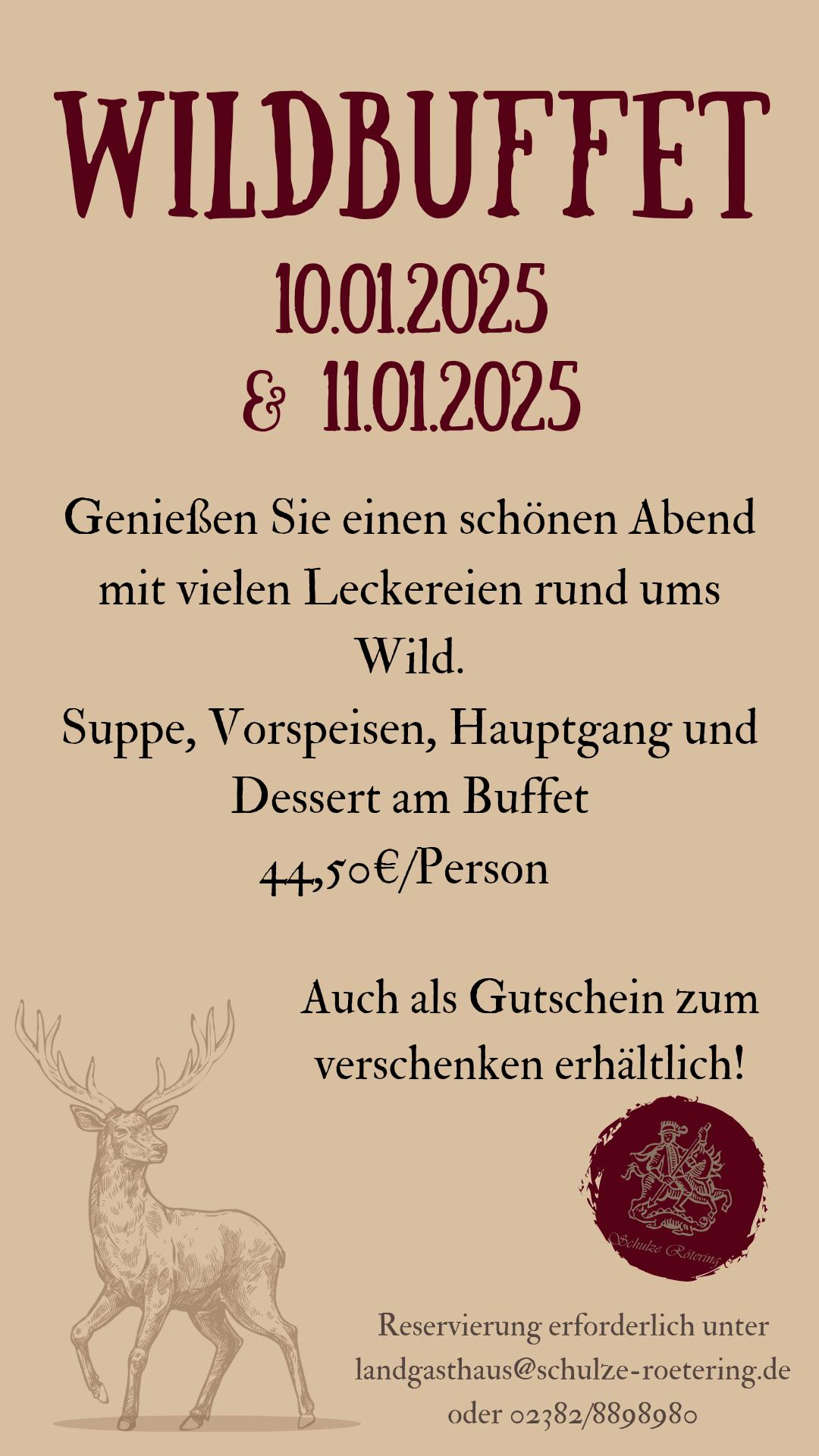 Wildbuffet im Landgasthaus Schulze Rötering